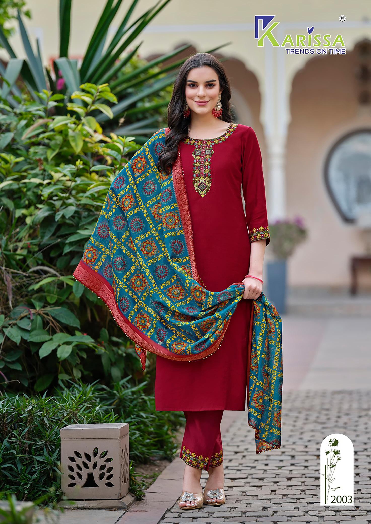 Karissa Nora Vol 2 Viscose Top Bottom With Dupatta Collection