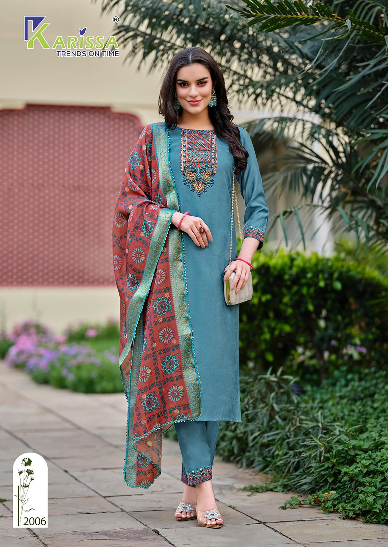 Karissa Nora Vol 2 Viscose Top Bottom With Dupatta Collection