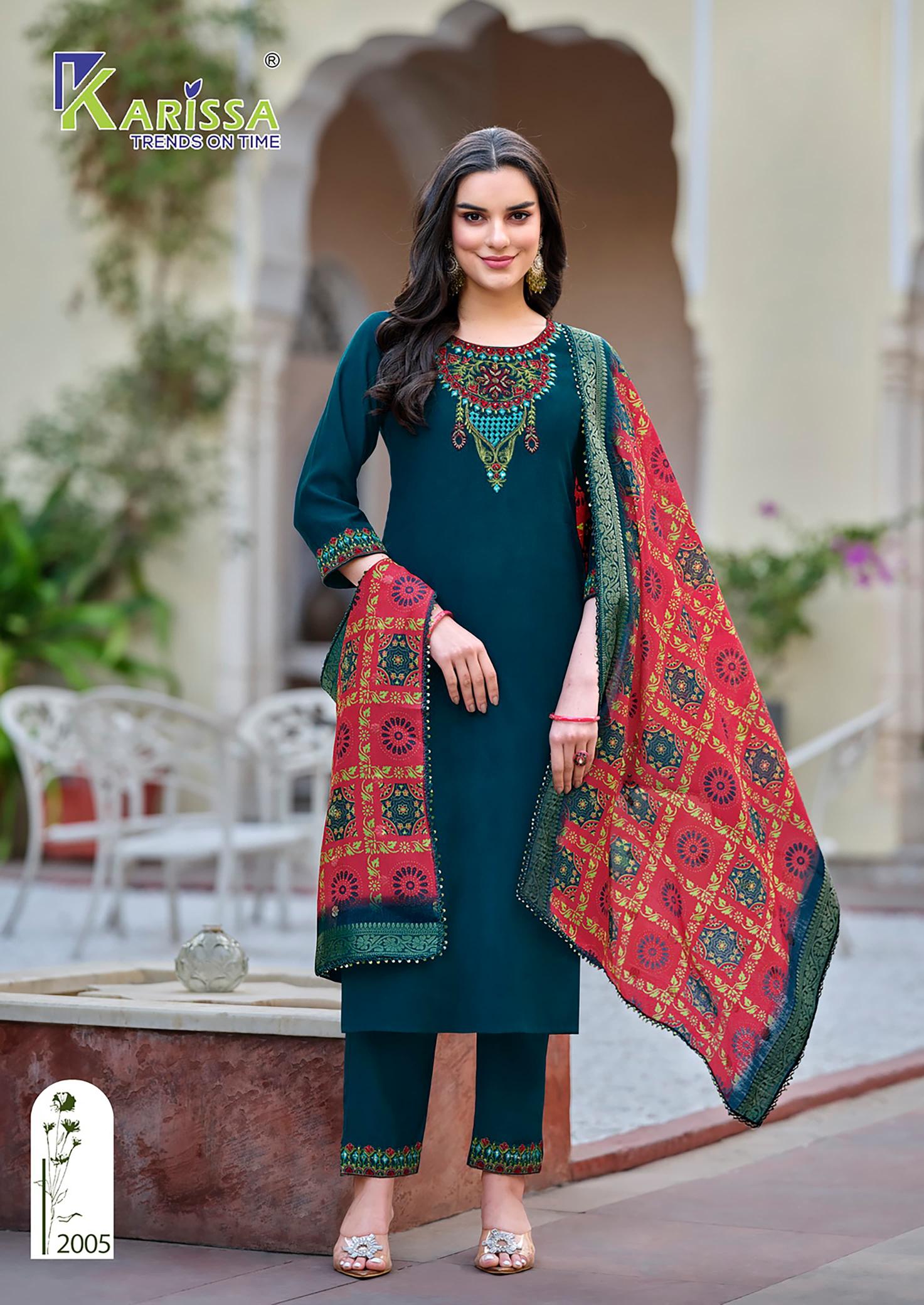 Karissa Nora Vol 2 Viscose Top Bottom With Dupatta Collection