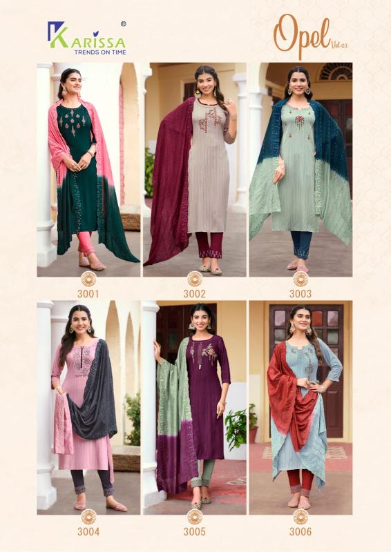 Karissa Opel Vol 3 Premium Wear Kurti Pant With Dupatta