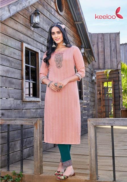 Keeloo Gulab Vol 1 Dobby Rayon Kurti With Bottom