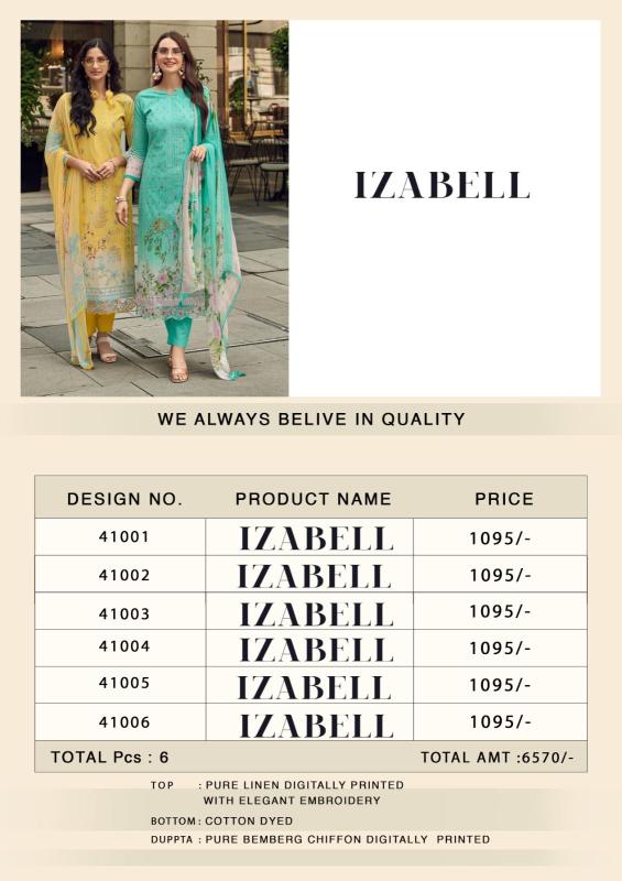 Kesar Izabell Linen Digital Printed Dress Material Collection