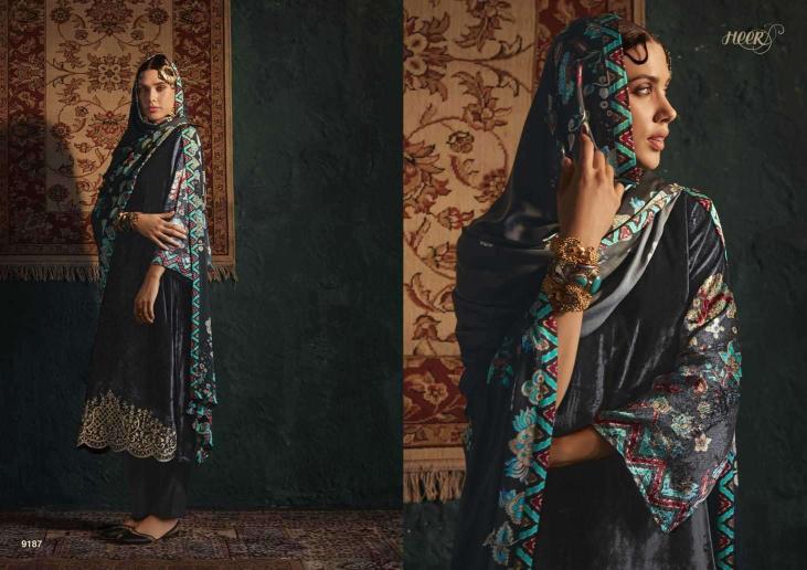 Kimora Heer Salam E Ishq Pure Velvet Digital Printed Suits