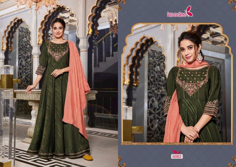 Koodee Sundra 3 Viscose Long Gown With Dupatta Collection