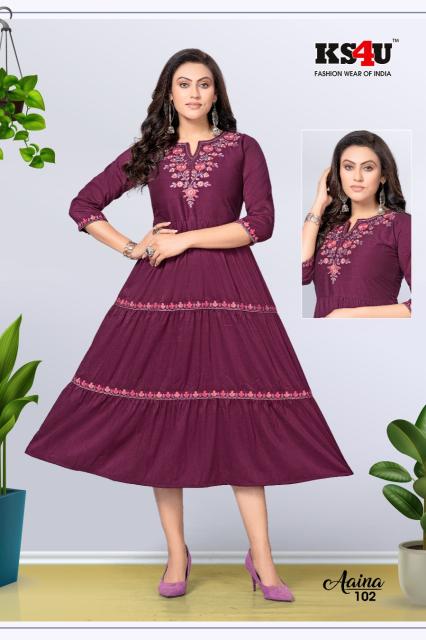 Ks4u Aaina Designer Fancy Long Kurti Collection