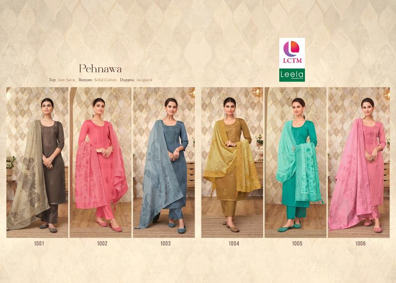 Lctm Leela Pehnawa Jam Satin Dress Material Collection