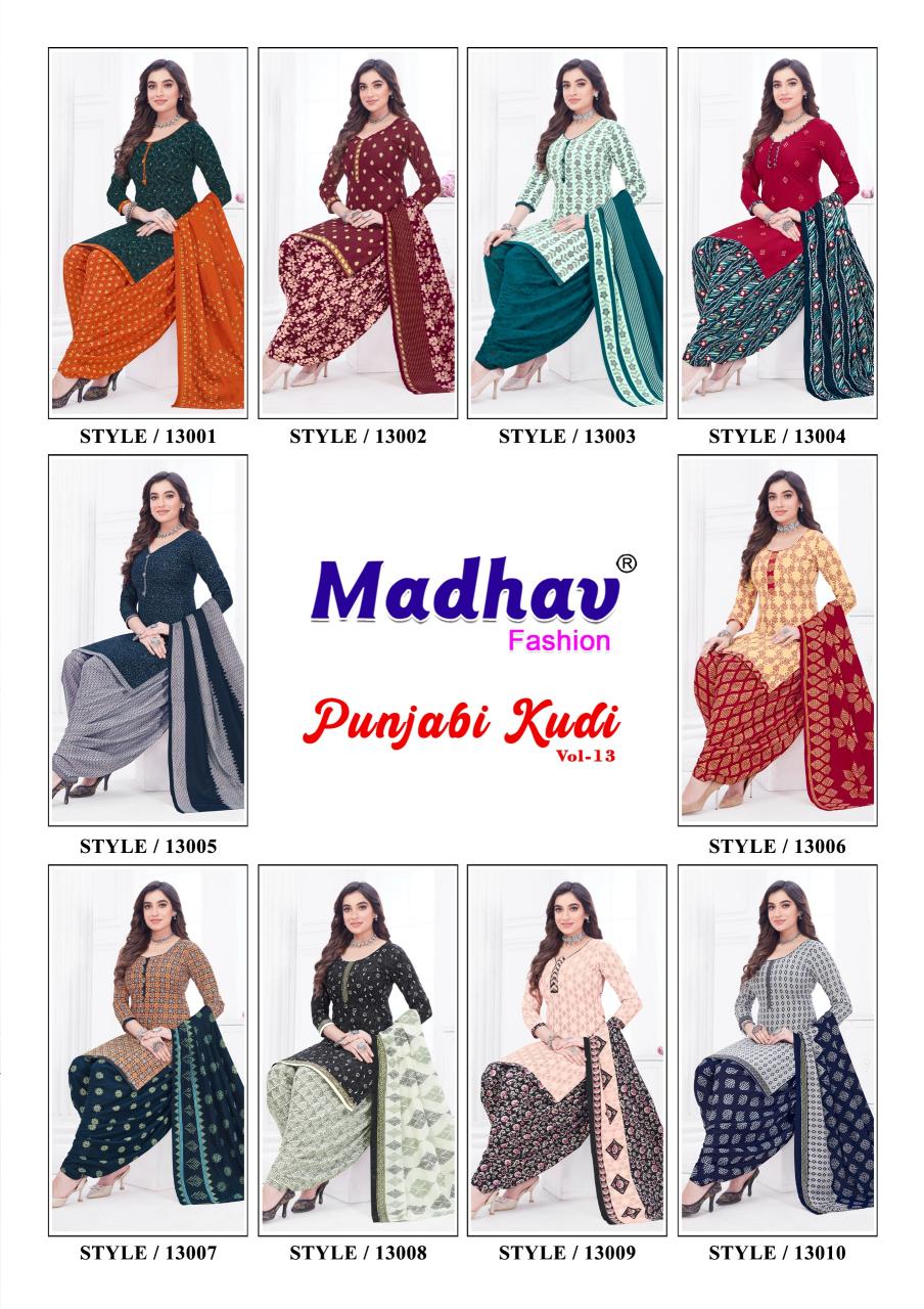 Madhav Punjabi Kudi Vol 13 Cotton Printed Dress Material