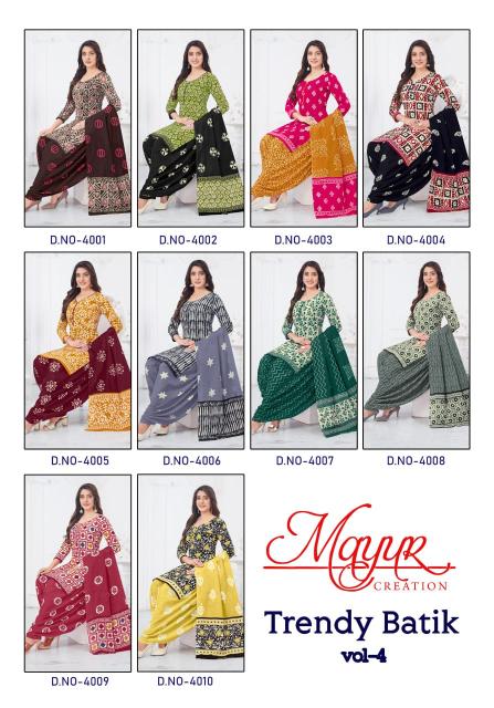 Mayur Trendy Batik Vol 4 Cotton Designer Dress Material