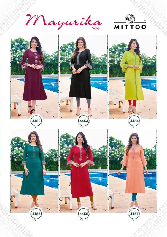 Mittoo Mayurika Vol 9 Styles Designer Long Kurti Collection