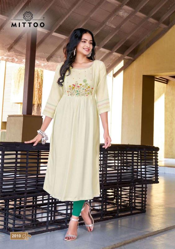 Mittoo Swagat Vol 2 Rayon Embroidered Long Kurti Collection