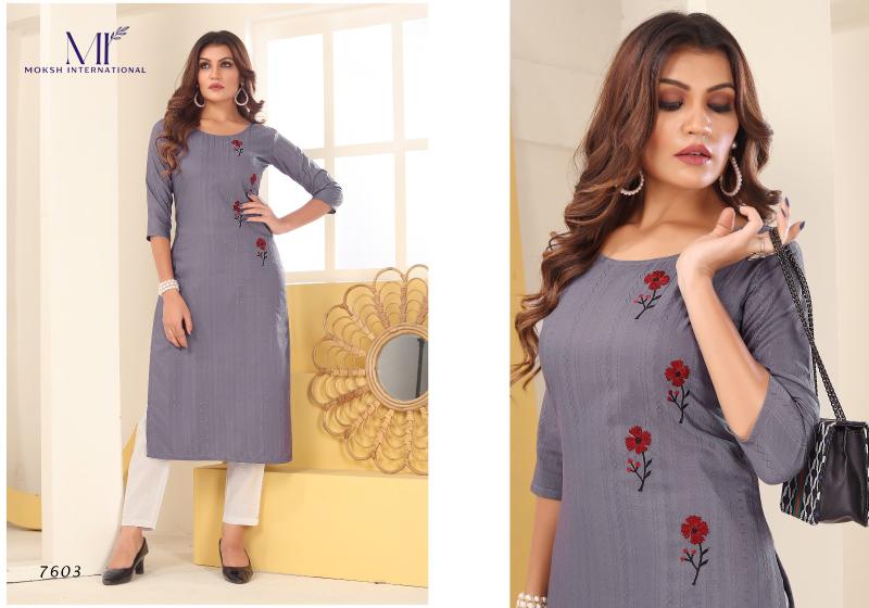 Moksh Diva Vol 1 Embroidered Kurti With Bottom Collection