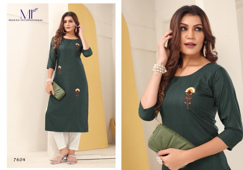 Moksh Diva Vol 1 Embroidered Kurti With Bottom Collection