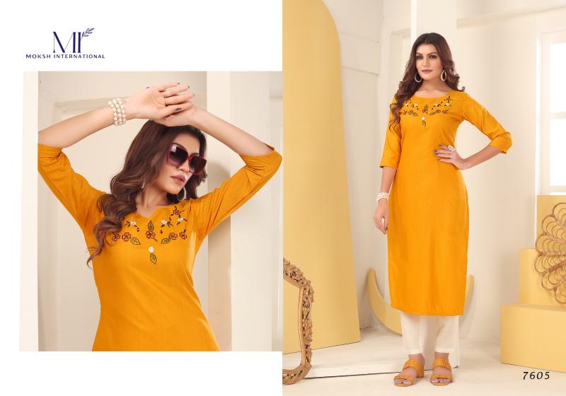 Moksh Diva Vol 1 Embroidered Kurti With Bottom Collection