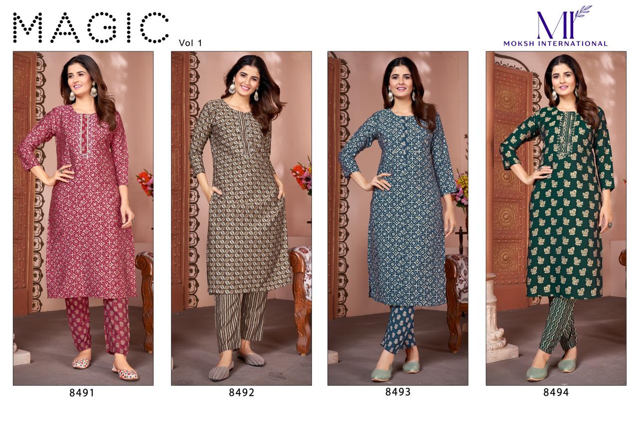 Moksh Magic Vol 1 Royal Silk Kurti With Bottom Collection