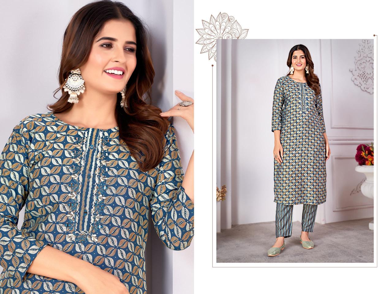 Moksh Magic Vol 2 Royal Silk Embroidered Kurti With Bottom