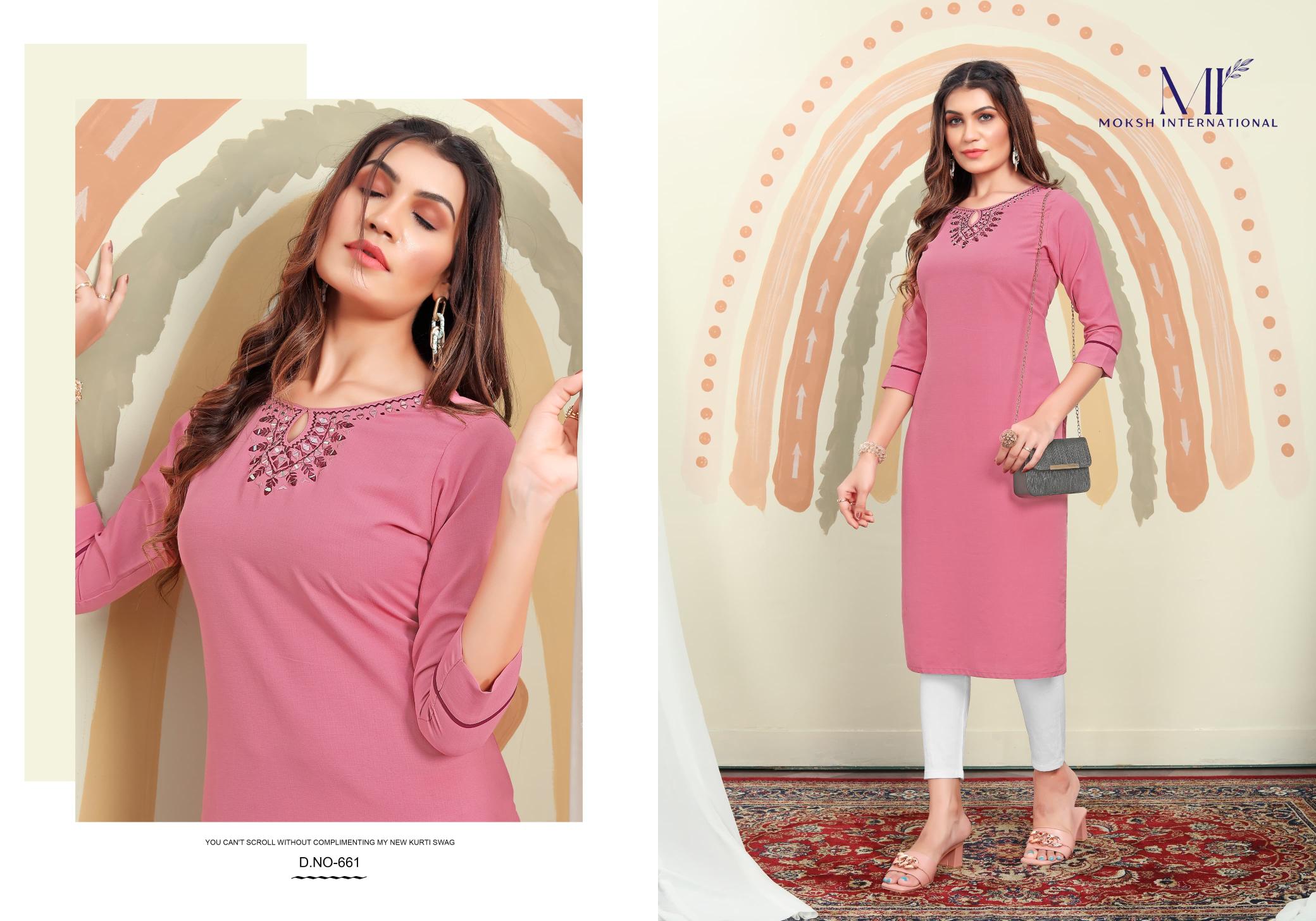 Moksh Mirror Vol 1 Regular Wear Kurti With Pant Collection