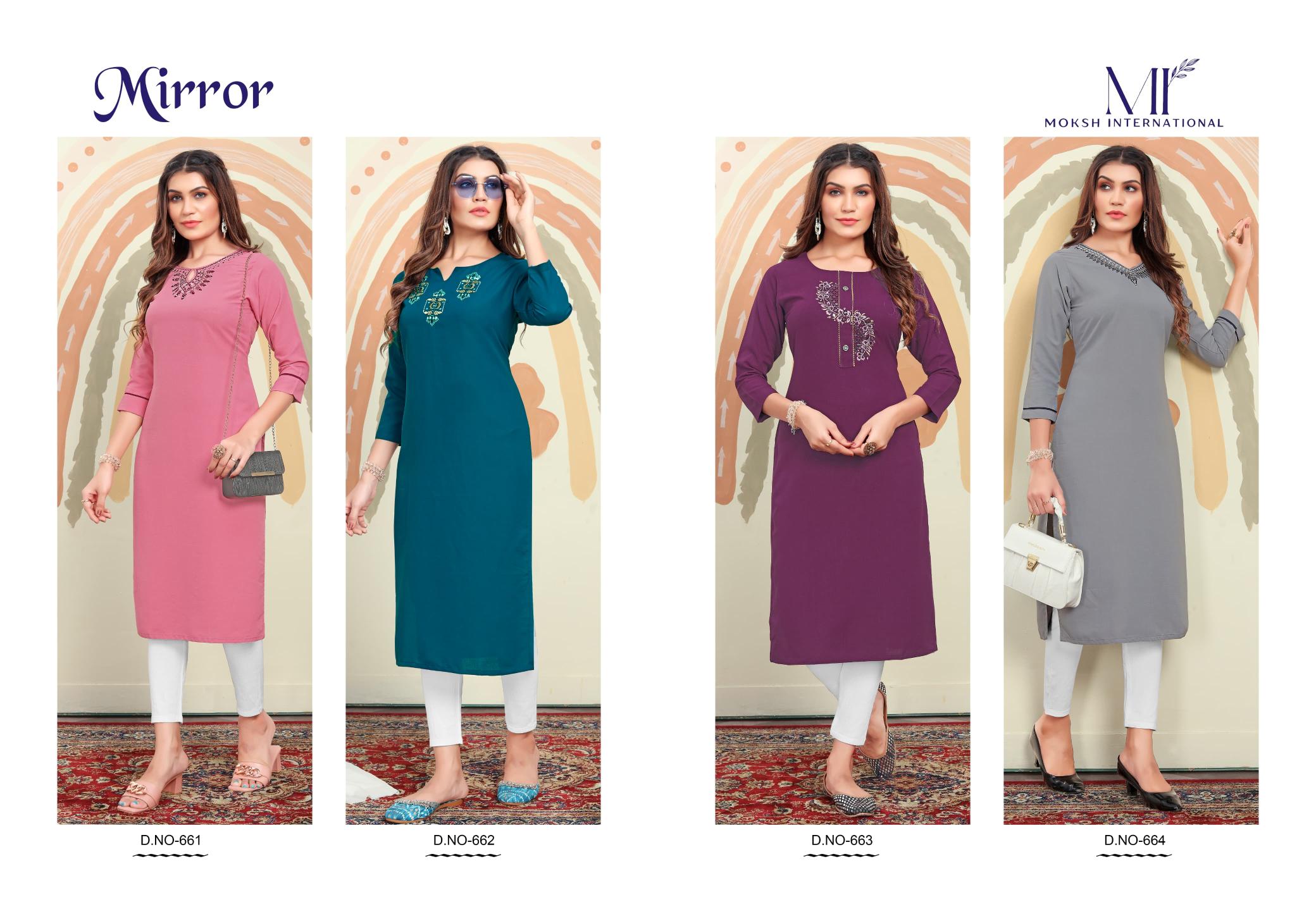 Moksh Mirror Vol 1 Regular Wear Kurti With Pant Collection