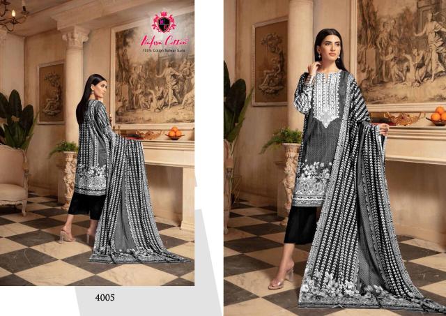 Nafisa Black And White 4 Karachi Cotton Dress Material