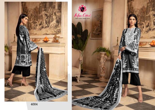 Nafisa Black And White 4 Karachi Cotton Dress Material