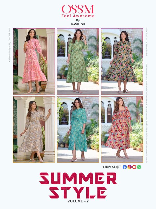 Ossm Summer Style Vol 2 Cotton Long Kurti Collection