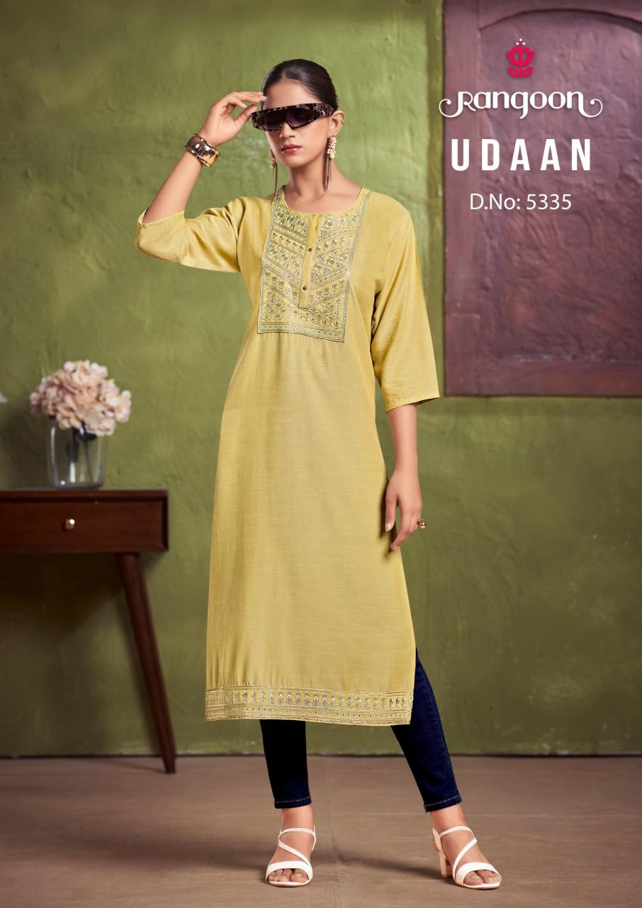 Rangoon Udaan Viscose Embroidered Kurti Collection