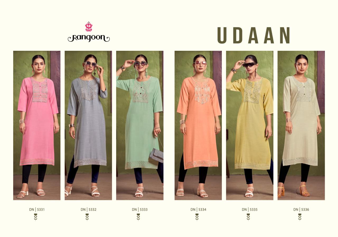 Rangoon Udaan Viscose Embroidered Kurti Collection