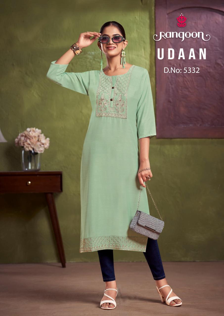 Rangoon Udaan Viscose Embroidered Kurti Collection