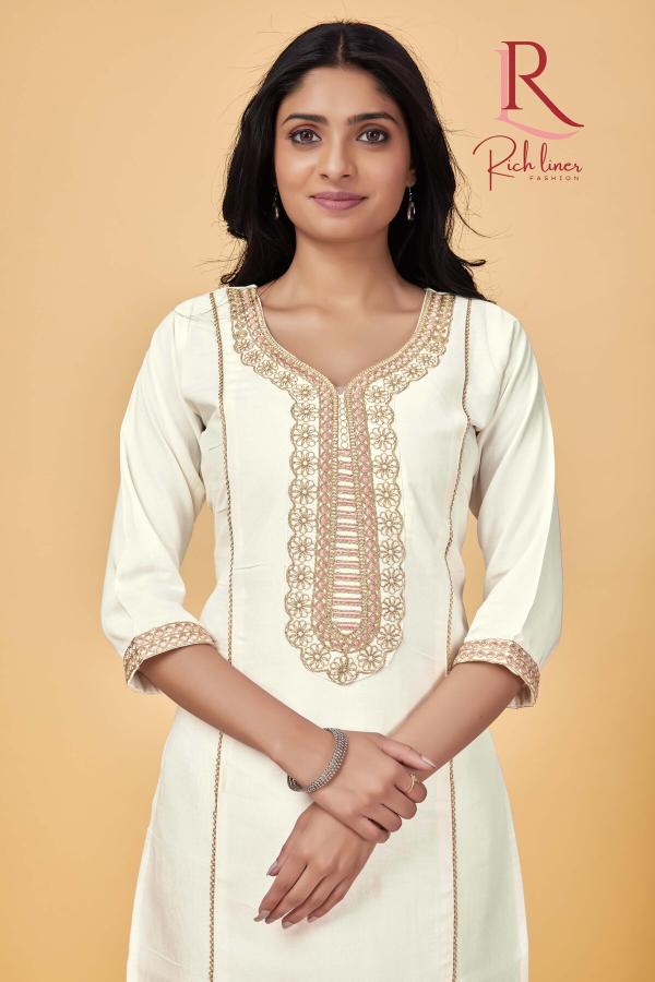 Rich Liner 923 Embroidery Work Kurti Collection