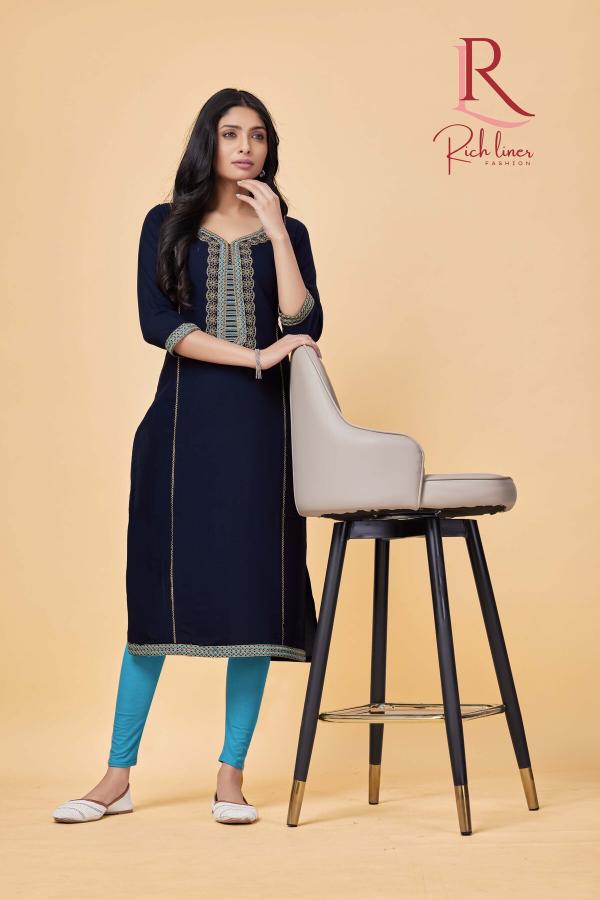 Rich Liner 923 Embroidery Work Kurti Collection