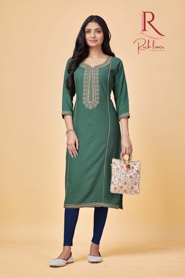 Rich Liner 923 Embroidery Work Kurti Collection