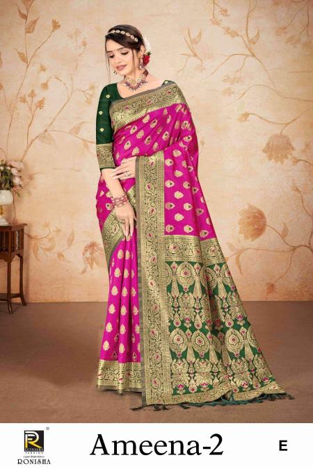 Ronisha Ameena 2 Premium Banarasi Silk Saree Collection