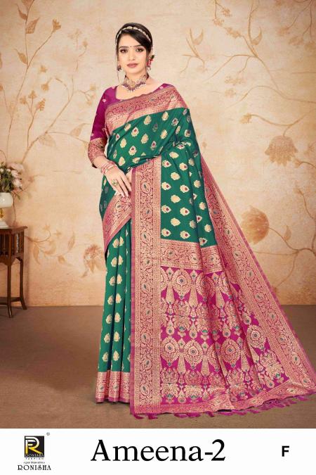 Ronisha Ameena 2 Premium Banarasi Silk Saree Collection