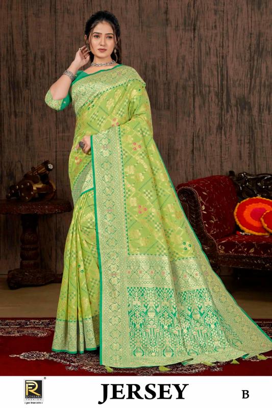 Ronisha Jersey Banarasi Silk Saree Collection