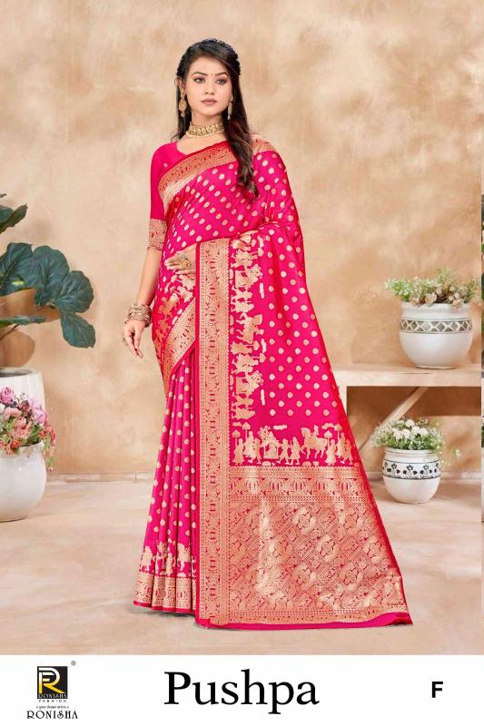 Ronisha Pushpa Premium Banarasi Silk Saree Collection