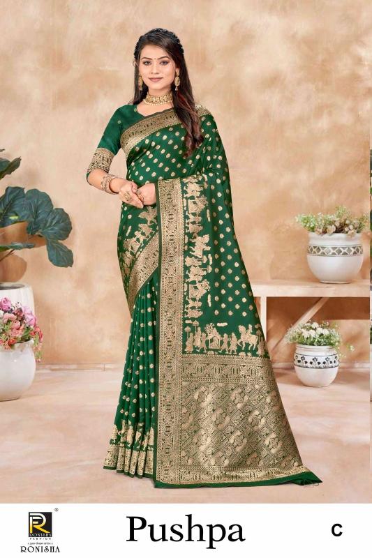 Ronisha Pushpa Premium Banarasi Silk Saree Collection