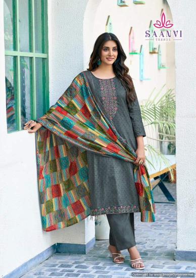 Saanvi Romani Cambric Cotton Printed Dress Material