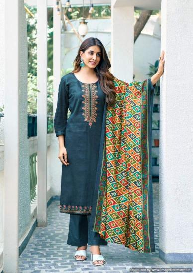 Saanvi Romani Cambric Cotton Printed Dress Material