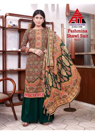 Sat Pashmina Vol 13 Winter Wear Dress Material With Shawl