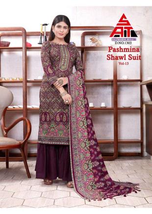 Sat Pashmina Vol 13 Winter Wear Dress Material With Shawl