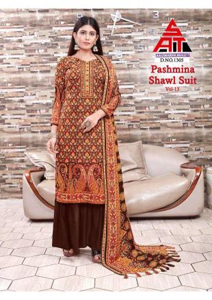 Sat Pashmina Vol 13 Winter Wear Dress Material With Shawl