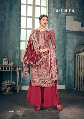 Sat Pashmina Vol 15 Designer Dress Material With Shawl Collection