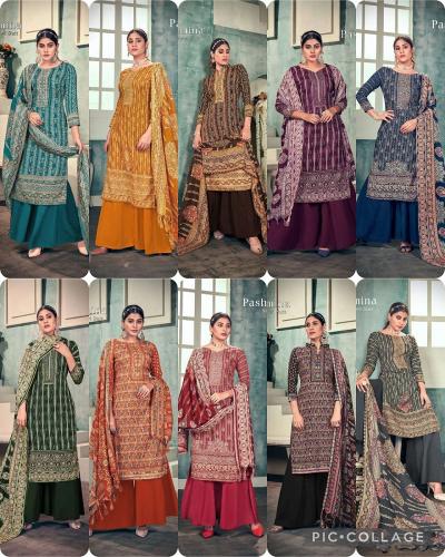 Sat Pashmina Vol 15 Designer Dress Material With Shawl Collection