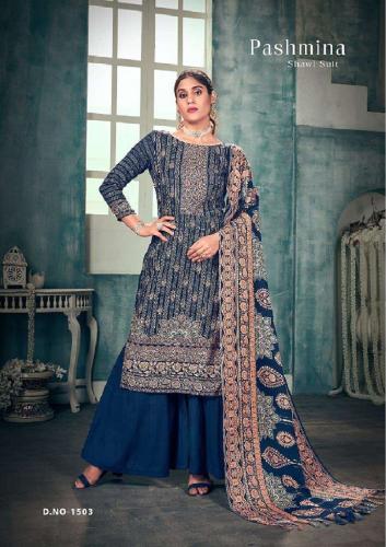 Sat Pashmina Vol 15 Designer Dress Material With Shawl Collection