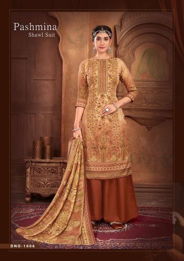 Sat Pashmina Vol 16 Designer Dress Material With Shawl Collection