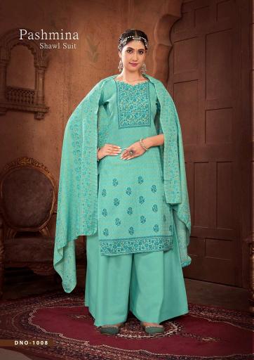 Sat Pashmina Vol 16 Designer Dress Material With Shawl Collection