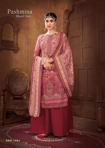 Sat Pashmina Vol 16 Designer Dress Material With Shawl Collection