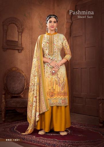 Sat Pashmina Vol 16 Designer Dress Material With Shawl Collection