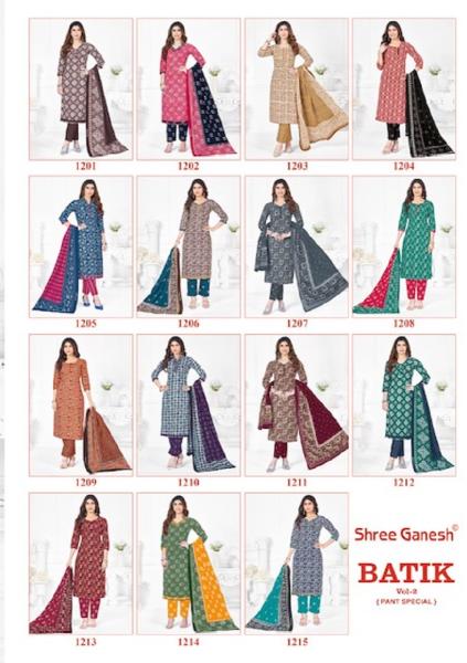 Shree Ganesh Batic Vol 2 Printed Cotton Dress Material Collection