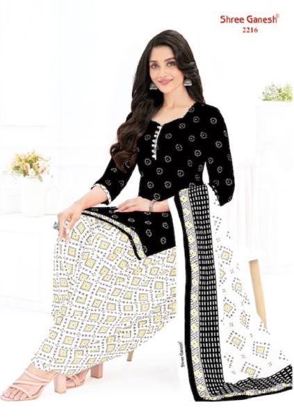 Shree Ganesh White And Black Vol 2 Cotton Dress Material