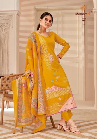 Suryajyoti Kaara Vol 1 Jaam Satin Printed Dress Material